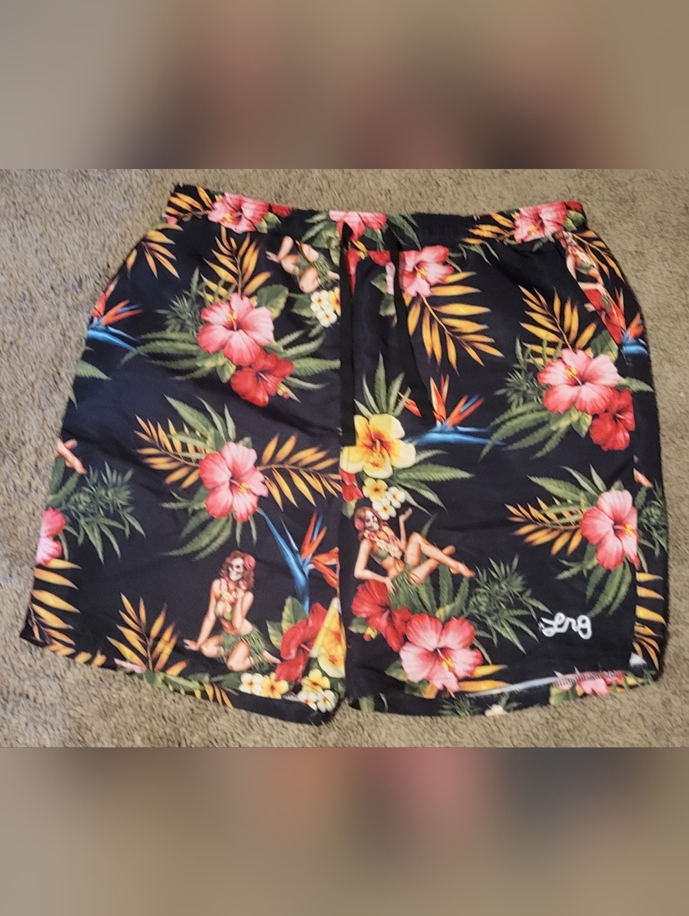 Lrg Black Tropical Floral Board Shorts